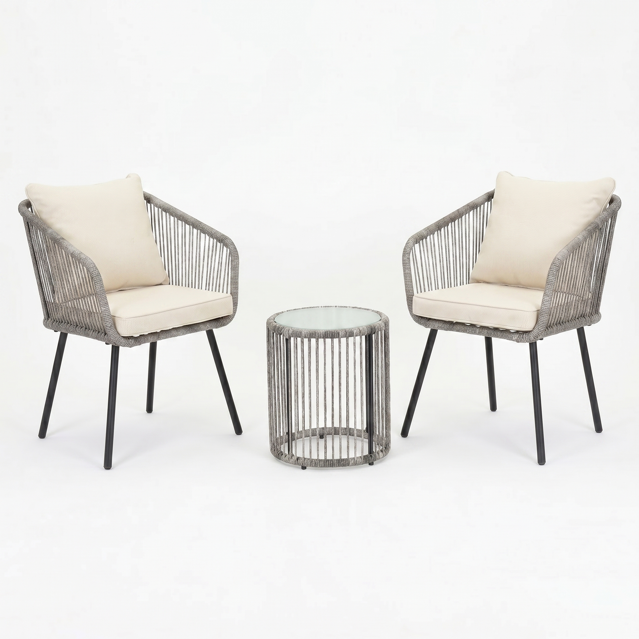 3-Piece Hand-Woven Rattan Patio Bistro Set