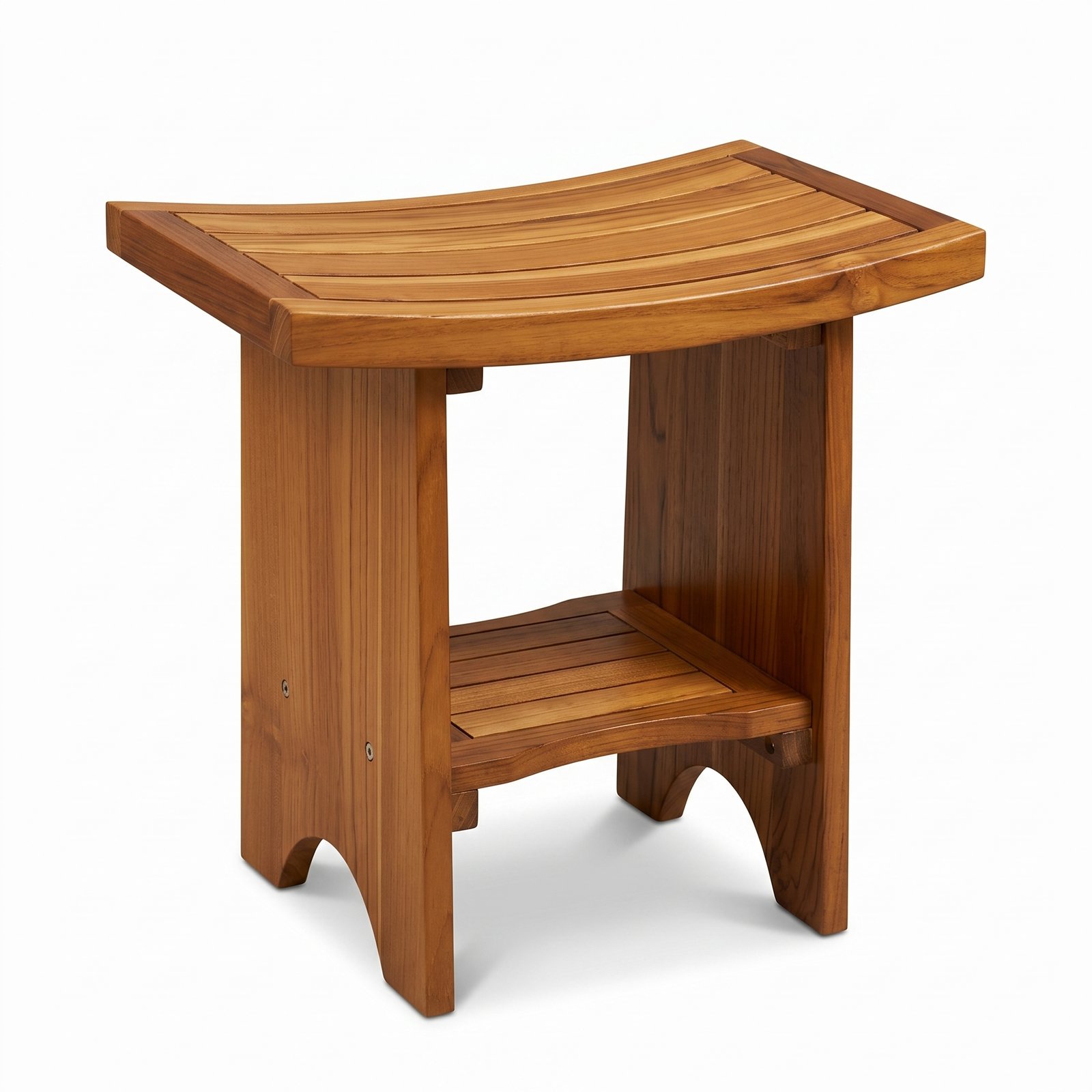  18" Indoor/Outdoor Teak Wood Shower Stool
